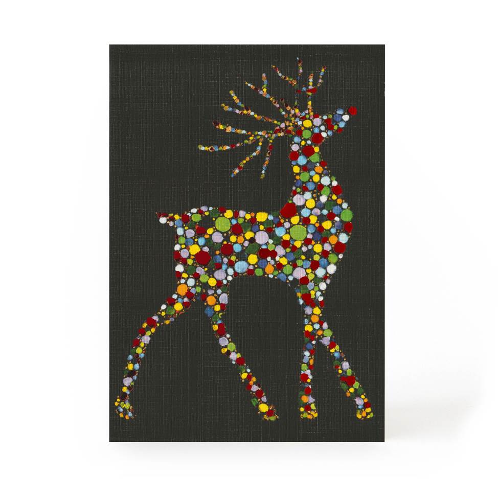 2111 Rainbow Rudolph Christmas Card