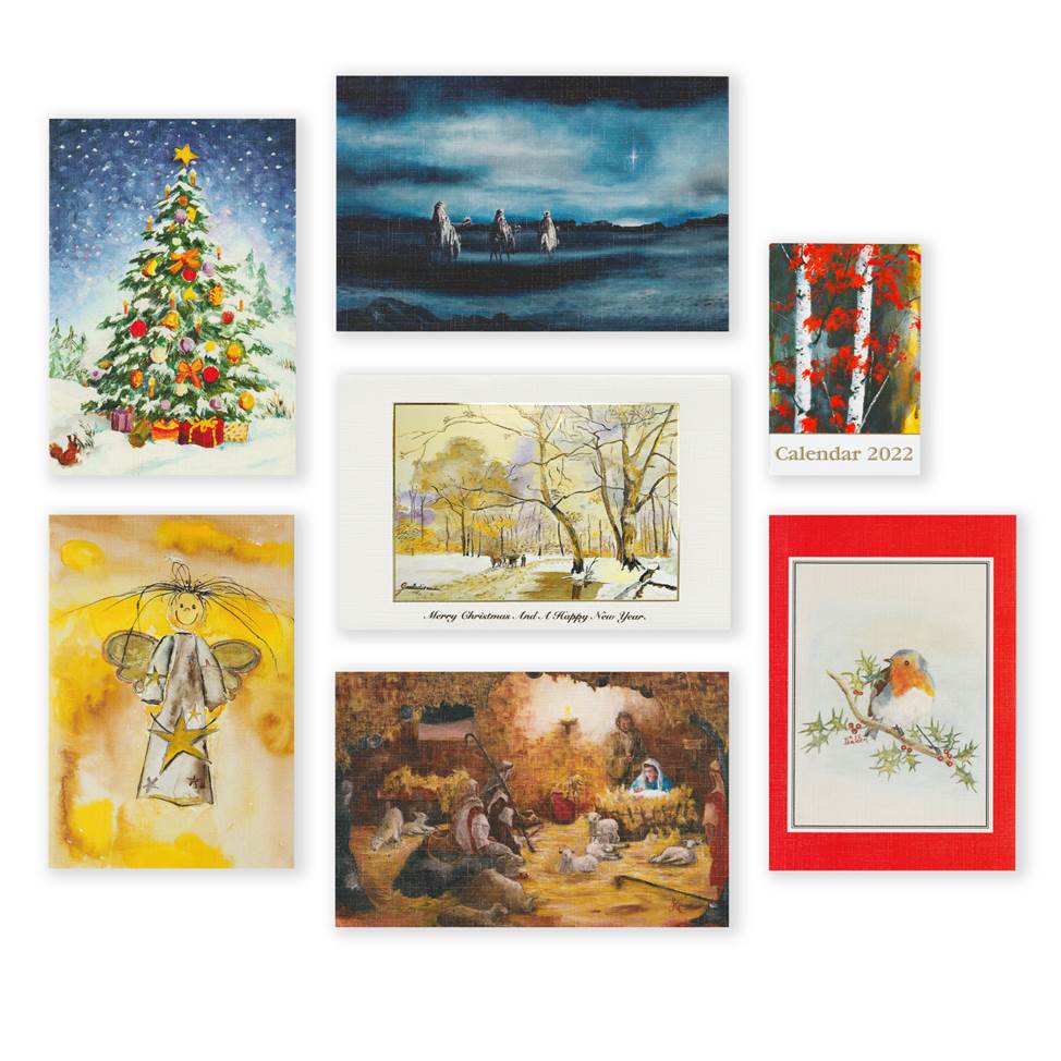 2021 Set 6 Christmas Cards Pocket Calendar